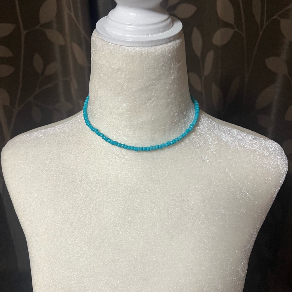 Turquoise Beaded Choker Necklace